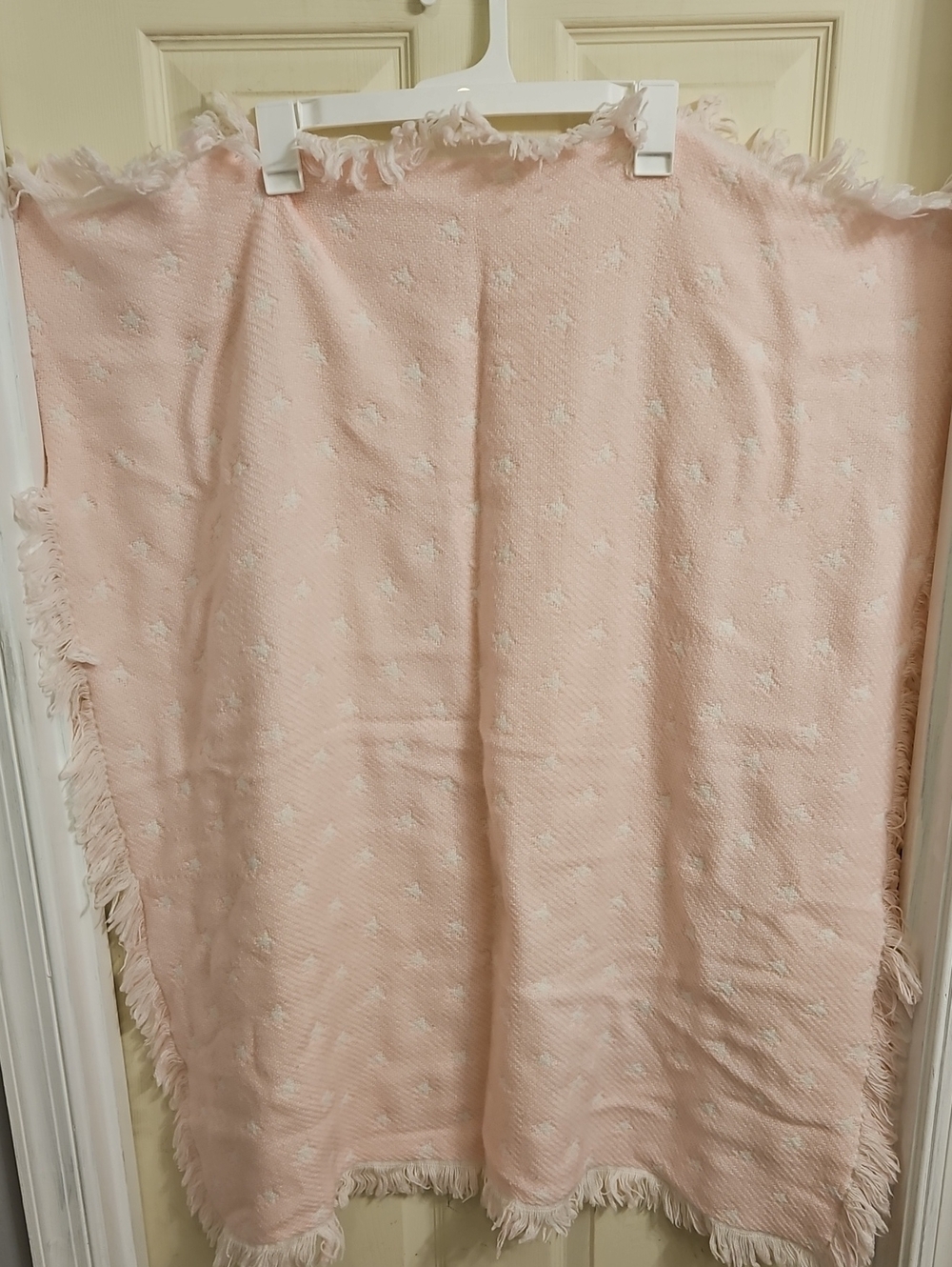 Soft Pink Star Jacquard Baby Throw Blanket